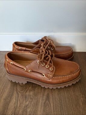New Men’s G.H. Bass Ranger Camp Moc Superlug Loafer Size 8.5 Cognac Brown